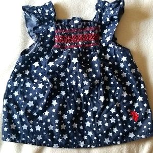 SALE 5/$20 U.S. Polo Assn. Denim Blouse w/ White Stars